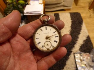 QUALITY WOODFORD GREEN P.  HUTSON ANTIQUE SOLID SILVER POCKET WATCH 3