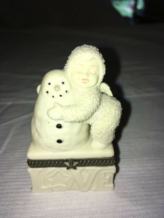 Dept.  56 Snowbabies Trinket Box (i Love You) Figurine Snowman