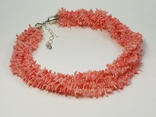 Dtr Jay King Sterling Silver Pink Coral 6 Strand Necklace 925 17 " Mine Finds