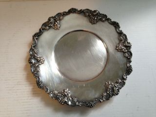 Vintage Silver Plate Baroque By Wallace Round Tray Silverplate 275