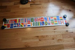 1967 Montreal Expo 10 " X 60 " World Flags Onsite? Banner Sign Poster