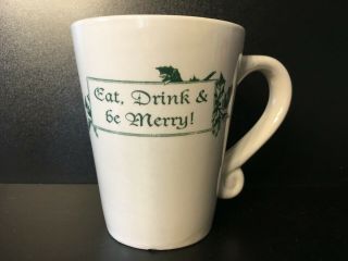 Christmas Mug Eat Drink And Be Merry Simple Design California Pantry - Mugmania