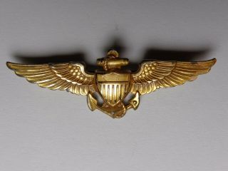Wwii Us Navy Pilot Anchor Wings Pin Balfour 10k Gold Filled