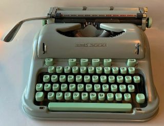 Vintage Hermes 3000 Cursive Font Portable Typewriter W/ Case Flawless Collectors