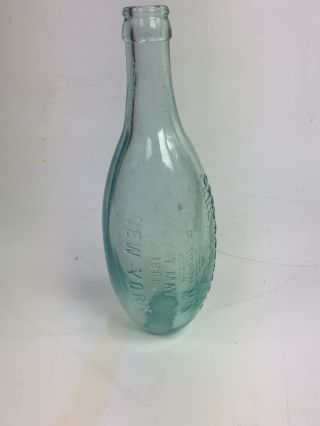 1868 Carl H Schultz Torpedo Shaped Blob Top Soda Bottle Ny Advertising