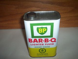 Vintage Bp British Petroleum Bar - B - Q Bbq Lighter Fluid Oil Can Tin 32oz Canada