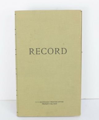 Vintage Federal Record Hardcover Book Us Gpo Property No.  50187 W/ Alphabet Tabs