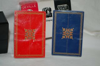Vtg 1963 NOS Ace Playing Cards & Double Deck Holder Joker Hook Nose Japan Stamps 3