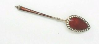 Marius Hammer Gilt 930 S Silver Enamelled Spoon Red Norwegian Norway 1900