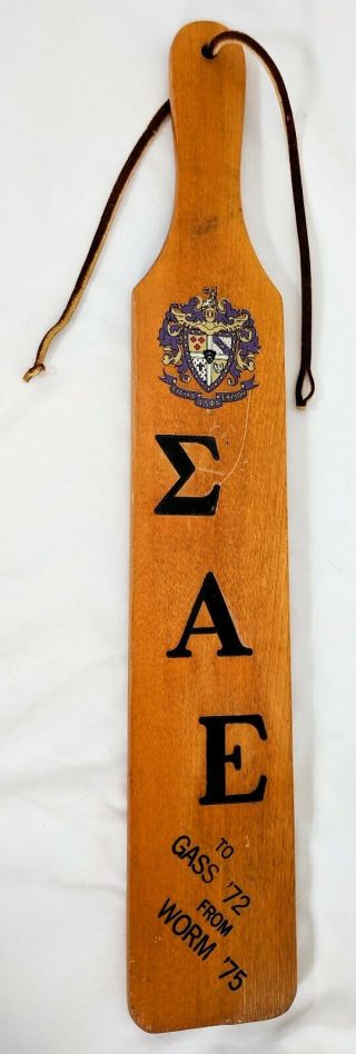 Oregon Beta Chapter Sae Sigma Alpha Epsilon Wooden Fraternity Pledge Paddle