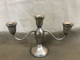 Duchin Creation Sterling Silver Weighted Candelabra 3 - Candle Candlestick Vintage
