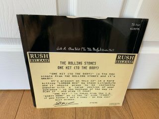 The Rolling Stones ‎– One Hit (to The Body) 12 " Rare Promo
