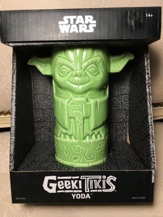 Thinkgeek Geeki Tikis Star Wars Yoda 14 Oz Ceramic Mug Nib