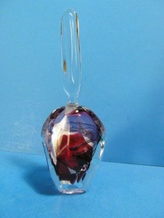 Vintage Sommerso,  Control Bubbles,  Art Glass Sculpture Signed Perfume Bottle