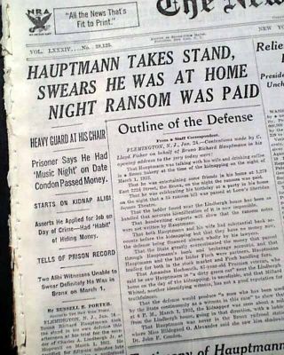 Great Charles Lindbergh Baby Murder Trial W/ Loads Of Testimony 1935 Newspaper