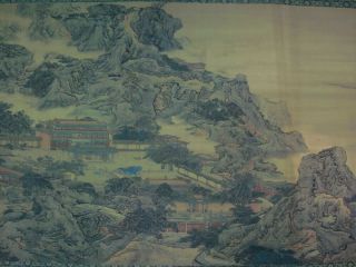 Very Large Long Old Chinese Scroll Hand Painting " Efanggong " Marks