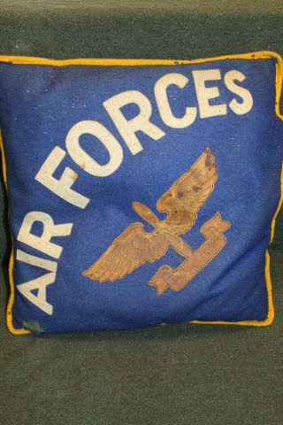 Scarce Early Ww2 U.  S.  Army Air Forces " Pyote Texas " Felt Service Pillow