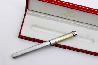 Cartier Vendome - Fountain Pen - Palladium - 18k Gold Nib - (nos) Box (santos - Pasha)