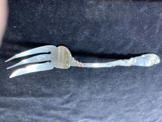 Antique Art Nouveau Gorham Sterling Silver Serving Fork 8.  25” Monogram
