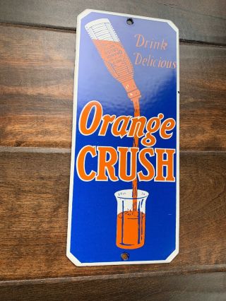 Orange Crush Soda Pop Porcelain Door Push Advertising Sign