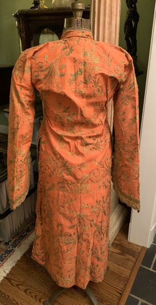 Antique 19th Century Turkish Ottoman Silk Embroidered Robe Costume 3