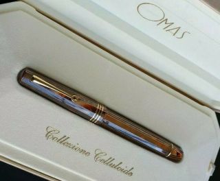Omas Paragon Brown Arco Celluloid 18k M Nib Fountain Pen - Limited Edition 40/70