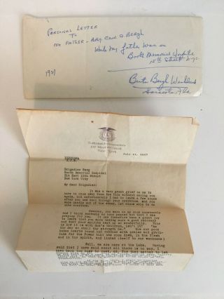 Evangeline Booth Personal Letter To Brigadier Salvation Army In Hospital 1927