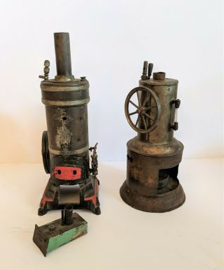 2 Antique Vintage Upright Vertical Steam Engine Boiler Toys Weeden,  Other