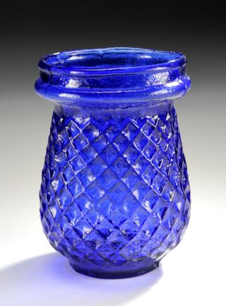 Cobalt Blue Glass Victorian Christmas Light 1850 