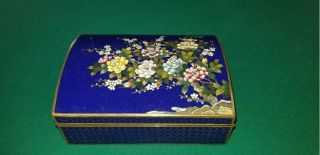 19th Century Antique Japanese Meiji Period Cloisonne Box Inaba Mark