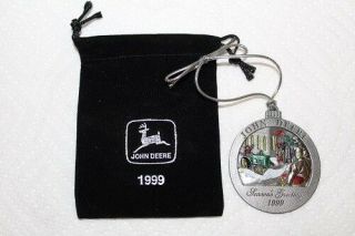1999 John Deere Christmas Ornament With Black Pouch 4th In Series