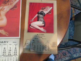 3 - 1955 Marilyn Monroe Calendar M.  A.  Vona Shoe Store