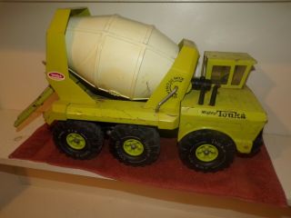 Vintage 1974 - 75 Tonka Toys Lime Green Mighty 6 - Wheel Cement Mixer Truck
