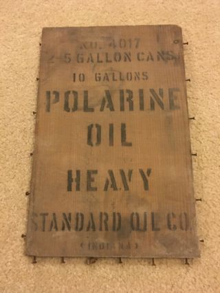 Standard Oil Company Polarine 5 Gallon Advertising Wood Box Crate End