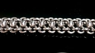 VINTAGE STERLING SILVER HEAVY CHAIN LINK BRACELET.  925 MEXICO 3