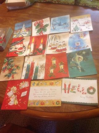 Vintage Mid Century Christmas Cards 15 Glitter