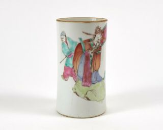 Antique 19th Century Chinese Famille Rose Porcelain Brush Pot