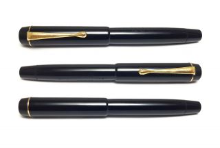 1938 vintage pen MONTBLANC No 4 BANDLESS FLAT TOP BLACK TOP RESTORED 3