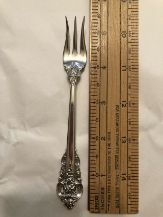 Wallace Grand Baroque Sterling Silver 5 1/2” Seafood Cocktail Fork