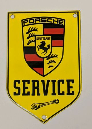 Porsche Stuttgart Service Porcelain Advertising Sign Gas & Oil