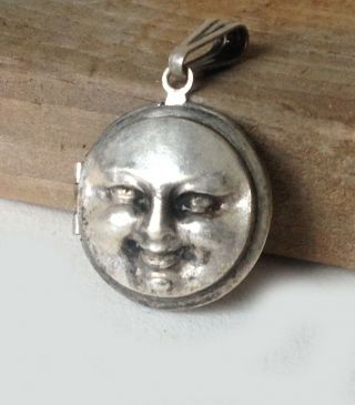Vintage French Man In The Moon Locket Face Inside Also
