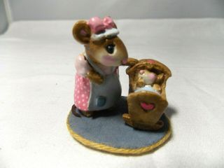 Wee Forest Folk Figurine - Rock - A - Bye Baby Mouse - M 34 1979