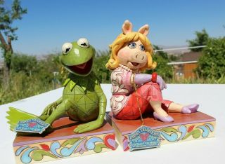 Jim Shore Disney Kermit And Miss Piggy Figurine Ceramic Bookends