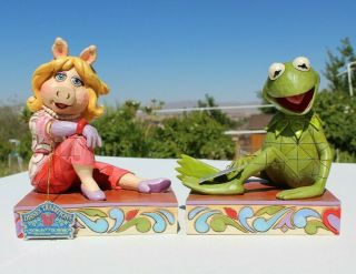 Jim Shore Disney Kermit And Miss Piggy Figurine Ceramic Bookends 2