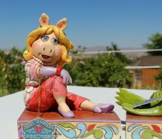 Jim Shore Disney Kermit And Miss Piggy Figurine Ceramic Bookends 3