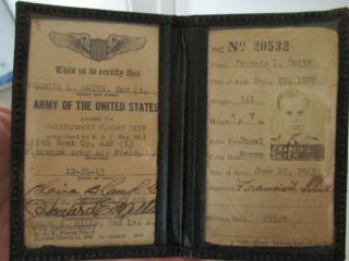 Ww2 Wwii Aac Air Corps Officers Id Wallet Pilot