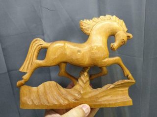 Old Vintage Hand Carved Wood Wooden Carving Horse Statue Equestrian