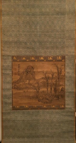 An Antique Chinese Scroll Painting On Silk,  Artist Signed.