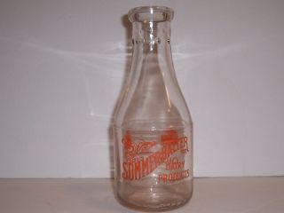 Vintage Milk Bottle Sommerhalter Dairy Products,  West Ny,  Nj.