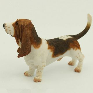 Resin MINI Basset Hound dog Hand Painted simulation model Figurine Statue 2